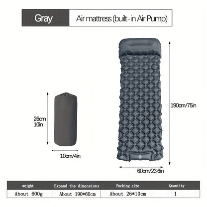 Camping Sleeping Pad Inflatable & Self-Inflating – Ultralight TPU Nylon Mat with Built-In Pump, Single & Double Size for Backpacking, Hiking, Travel