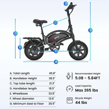 Folding Electric Bike 500W for Adults – 19.9MPH 25-Mile Range Commuter E-Bike with 36V 7.8Ah Removable Battery, LCD Display, Multi-Shock Absorption & Lightweight Durable Frame