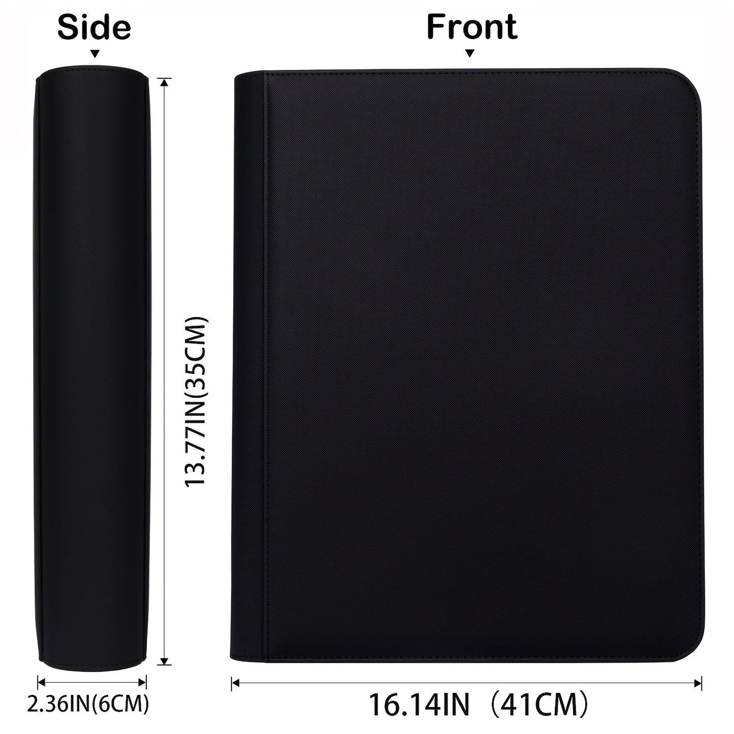 Trading Card Binder 9-Pocket Top Loader Album Holder 288 Cards Double-Sided Display Storage Carrying Case Fits 3x4 Top Loaders for PTCG MTG Pokemon Sports Cards Baseball Football Basketball Black