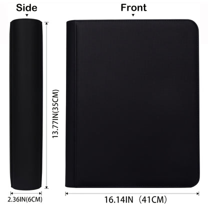 Trading Card Binder 9-Pocket Top Loader Album Holder 288 Cards Double-Sided Display Storage Carrying Case Fits 3x4 Top Loaders for PTCG MTG Pokemon Sports Cards Baseball Football Basketball Black