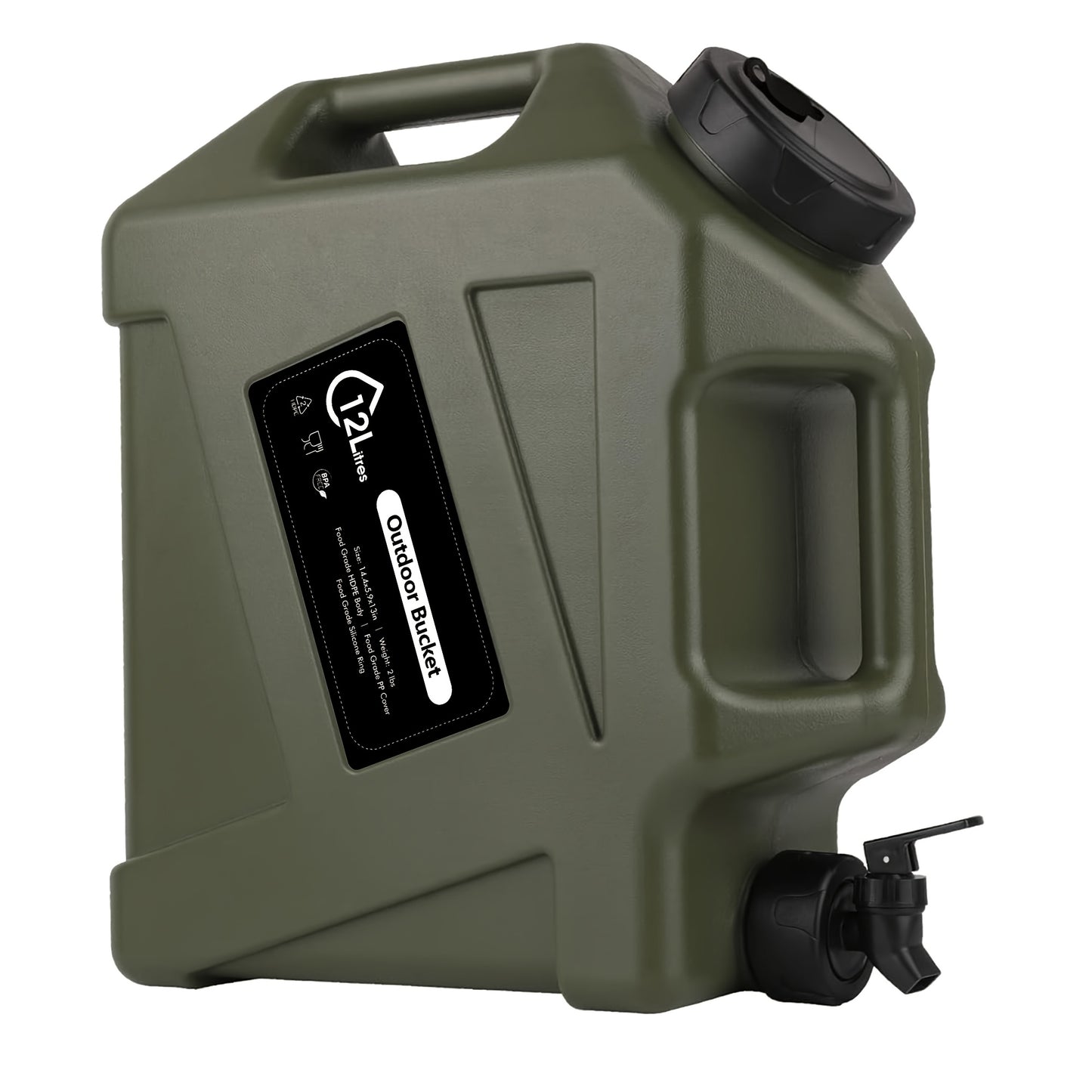 Water Storage Container with Spigot 2 Handles BPA Free PVC Collapsible Water Jug for Camping Outdoor RV Hiking Emergency Survival Portable Water Tank 3.2Gal 5Gal 2.6Gal Multi-Color Options