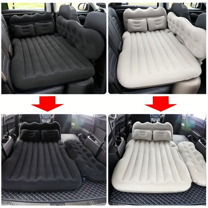 Car Inflatable Mattress SUV Back Seat Sleeping Pad Foldable Portable Travel Air Bed with Electric Pump Storage Bag Repair Kit for Camping Road Trip Outdoor Adventure Fits SUV Sedan MPV