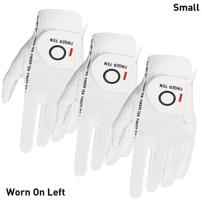 Wet Weather Golf Gloves Rain Grip 3-Pack for Men | Breathable Water-Resistant Golf Gloves for Left & Right Hand – Durable Comfortable Fit in Hot & Wet Conditions (Black, Gray, White | S–3XL)