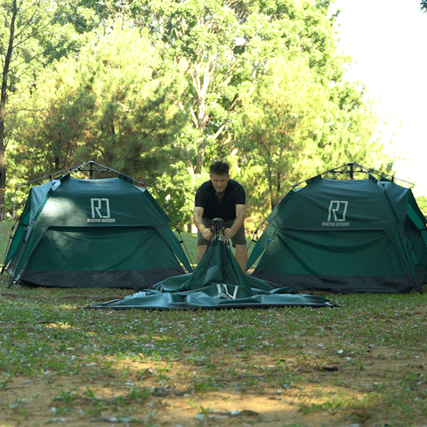 Small and large pop-up camping tents with two included tarps