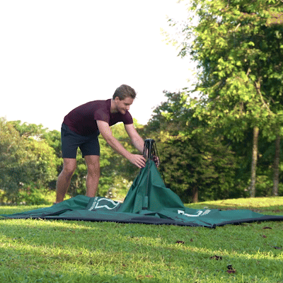 Small and large pop-up camping tents with two included tarps