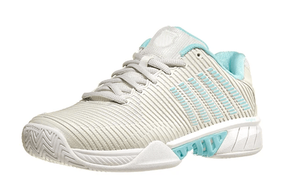Women's Tennis Shoe 5 / Grey / White / Blue Glow option