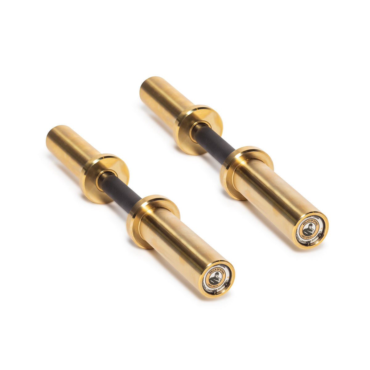Loadable Dumbbell Handle Black Cerakote Shaft + Gold Titanium-Plated Sleeves / Pair option