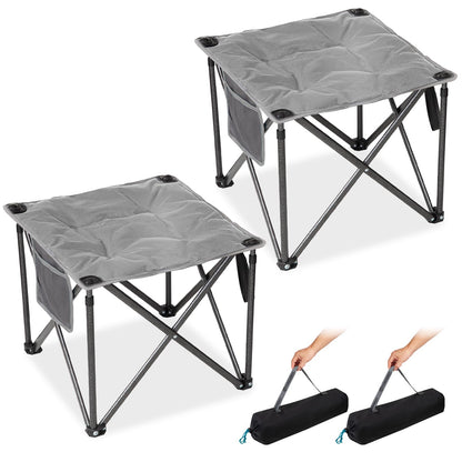 Padded Folding Camping Stool Grey / 2-PACK option