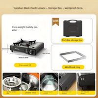 Black Cartridge Stove + Windproof Ring + Storage Box
