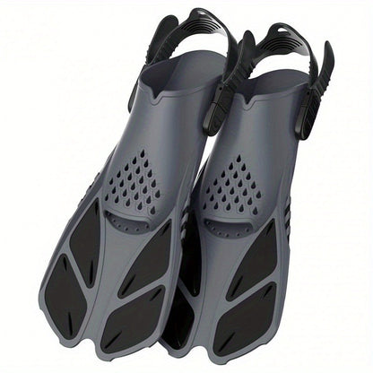 Adjustable Snorkel Diving Fins with Anti-Slip Lace-Up Design – Lightweight PP/TPR Open Heel Fins for Snorkeling Freediving Scuba Diving for Men Women Adults S/M & ML/XL