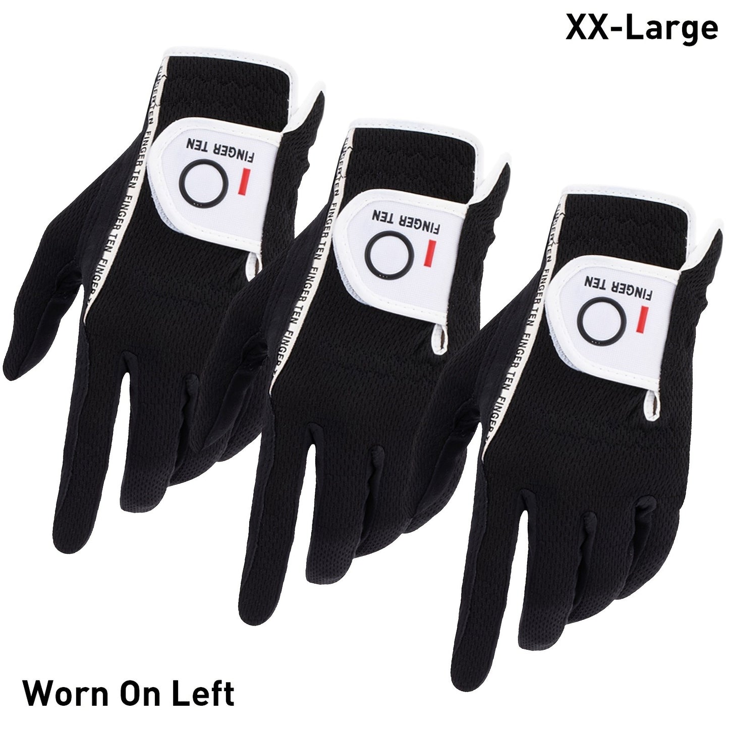 Wet Weather Golf Gloves Rain Grip 3-Pack for Men | Breathable Water-Resistant Golf Gloves for Left & Right Hand – Durable Comfortable Fit in Hot & Wet Conditions (Black, Gray, White | S–3XL)
