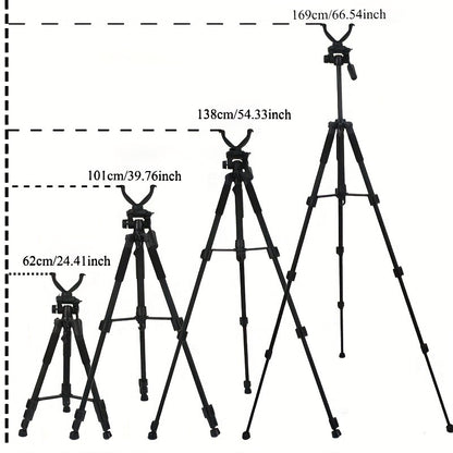 Adjustable V-Shape Shooting Tripod Stand 21-59 Inch, Heavy Duty Rifle Gun Rest Tripod for Outdoor Hunting Shooting Practice Photography, Portable Folding Bipod Tripod with V Yoke for Range and Field Use