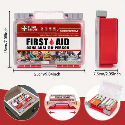 266 Piece First Aid Kit All-Purpose – Home, Office, Car, Travel & Camping Emergency Supplies, FSA HSA Eligible, Comprehensive Trauma Kit for School, Outdoor & Workplace Safety