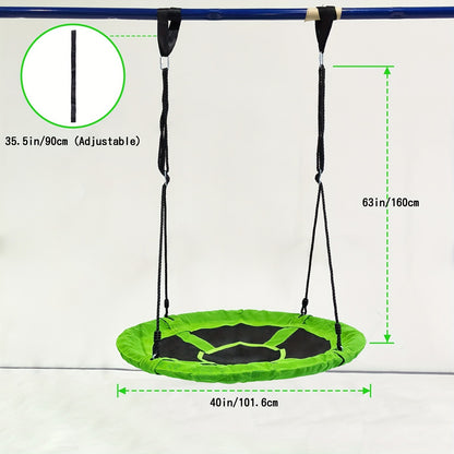 Kids Disc Swing 40 Inch – Anti-Slip Tree Swing with Adjustable Straps Powder Coated Frame Indoor Outdoor Play