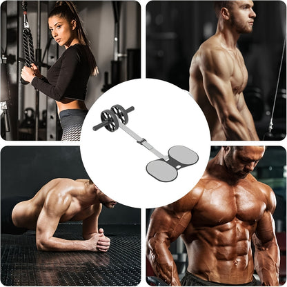 Ab Roller Wheel with Knee Pads & Adjustable Resistance - Automatic Rebound Core Workout Equipment for Home Gym, Strength Training for Beginners & All Levels, Portable Abdominal Exercise Roller for Men & Women