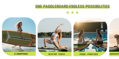 Wide Inflatable SUP Board 11ft x 32'' Extra Wide Stand Up Paddle Board for Youth Adults with Backpack Dry Bag Paddle Leash Hand Pump Fins Stable Design
