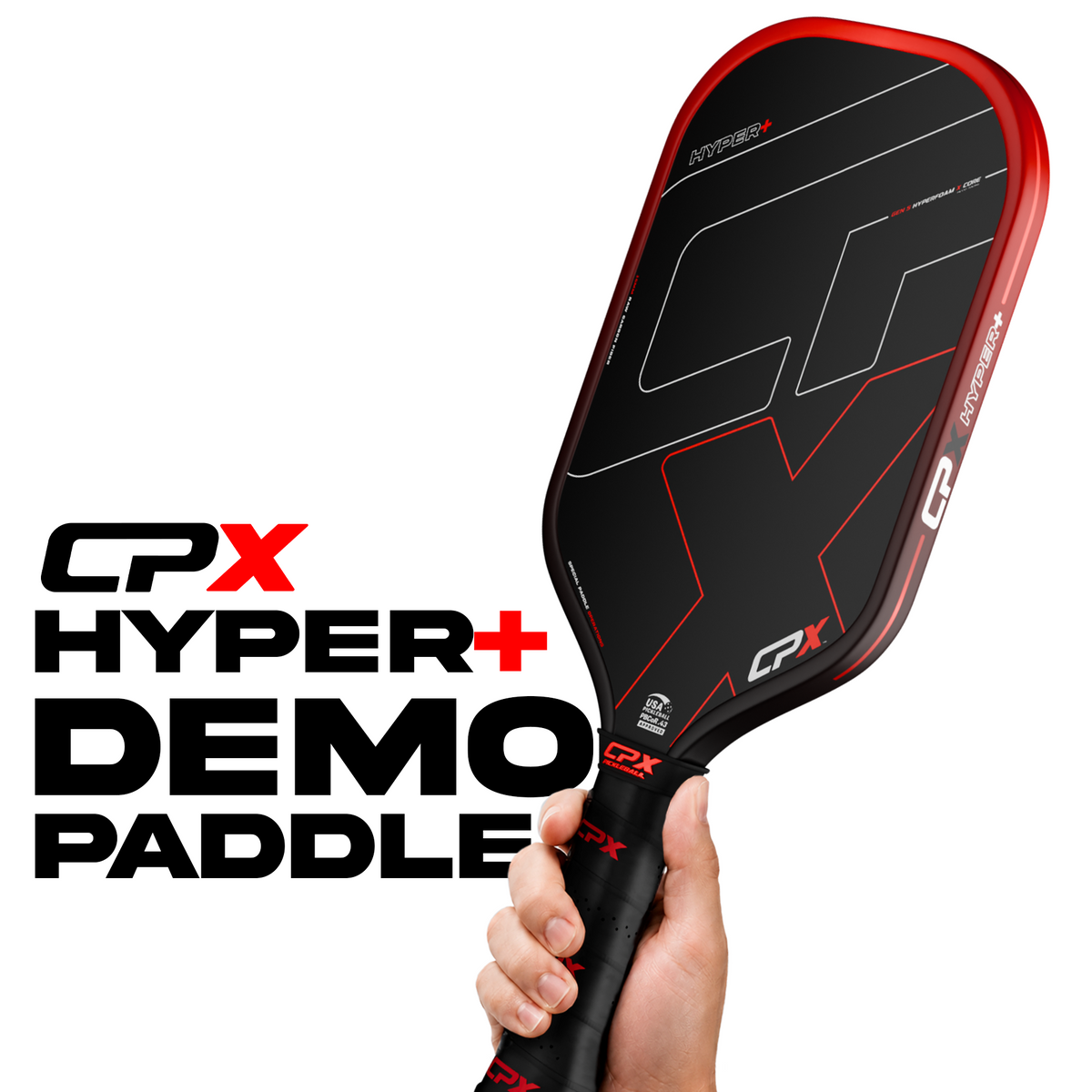 Pickleball Paddle Hyper+ Red 16mm option