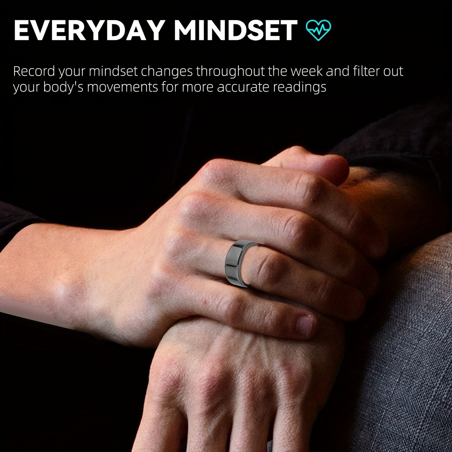 Smart Ring Health Monitor – Step Counter, Sleep Tracker, Heart Rate & Fitness Tracker Ring for Men | Multiple Sizes & Colors