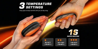 Rechargeable Hand Warmers 2 Pack with Charging Case - Electric Portable Pocket Heater, Quick Charge, Reusable Heat Packs for Winter Outdoor Camping Hunting, Christmas Gift for Men & Women, Black Orange Pink