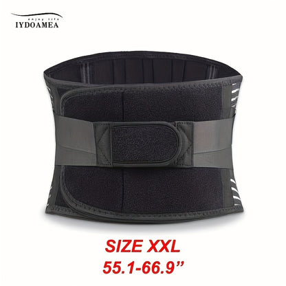 Lumbar Support Belt with 6 Stays & 16-Hole Mesh – Breathable Back Brace for Men Women, Anti-Skid Waist Support for Work, Sciatica & Lower Back Pain Relief