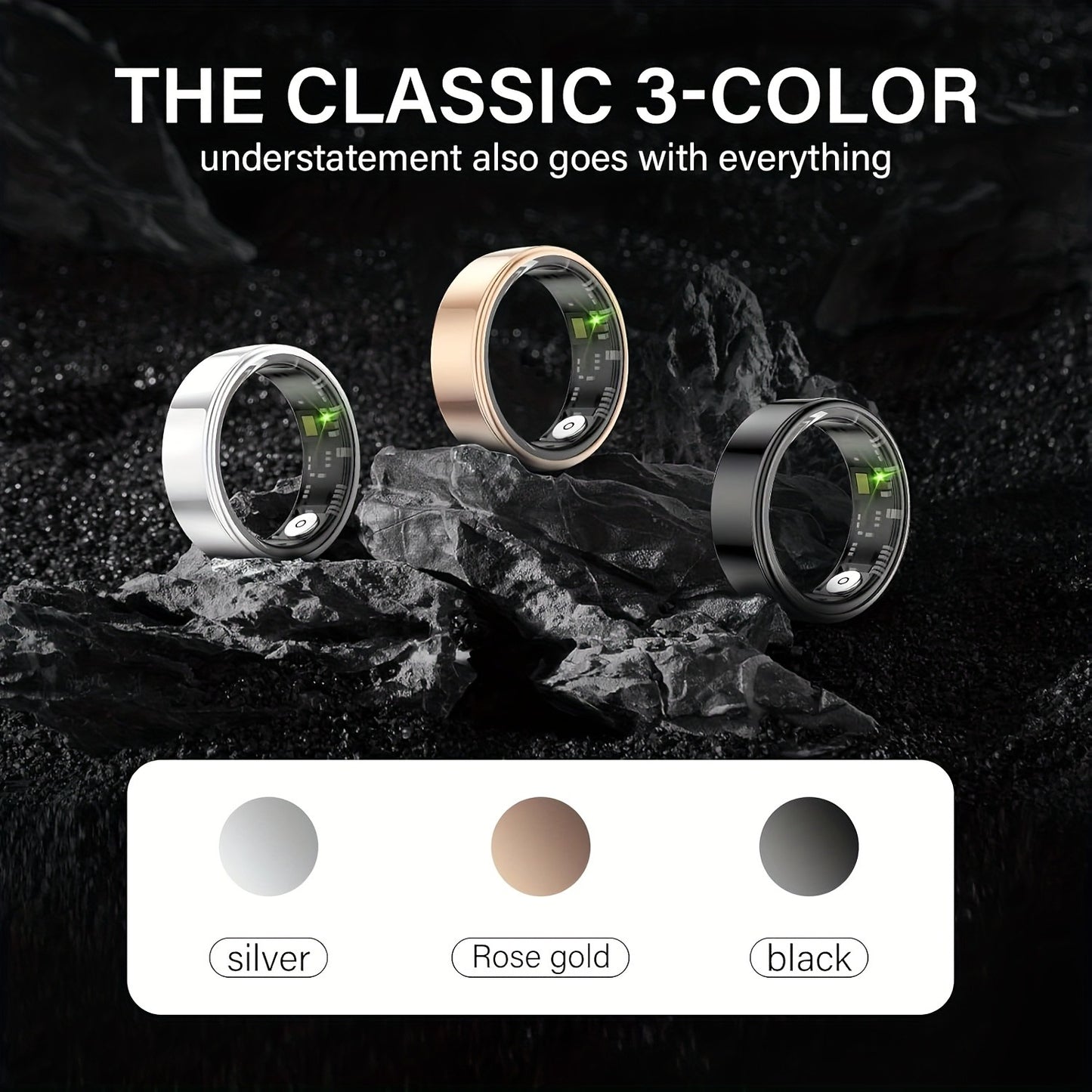 Waterproof Smart Ring – Sleep & Fitness Tracker for Men Women