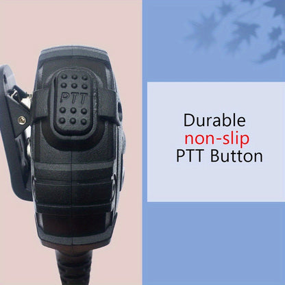 Walkie Talkie Remote Speaker Microphone H3 Lightweight Shoulder Mic PTT for Two Way Radio Clear Communication Outdoor Hiking Camping Tactical Black