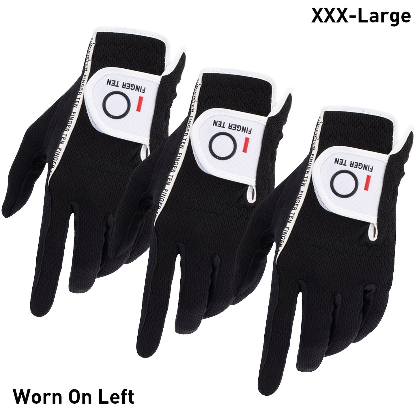 Wet Weather Golf Gloves Rain Grip 3-Pack for Men | Breathable Water-Resistant Golf Gloves for Left & Right Hand – Durable Comfortable Fit in Hot & Wet Conditions (Black, Gray, White | S–3XL)