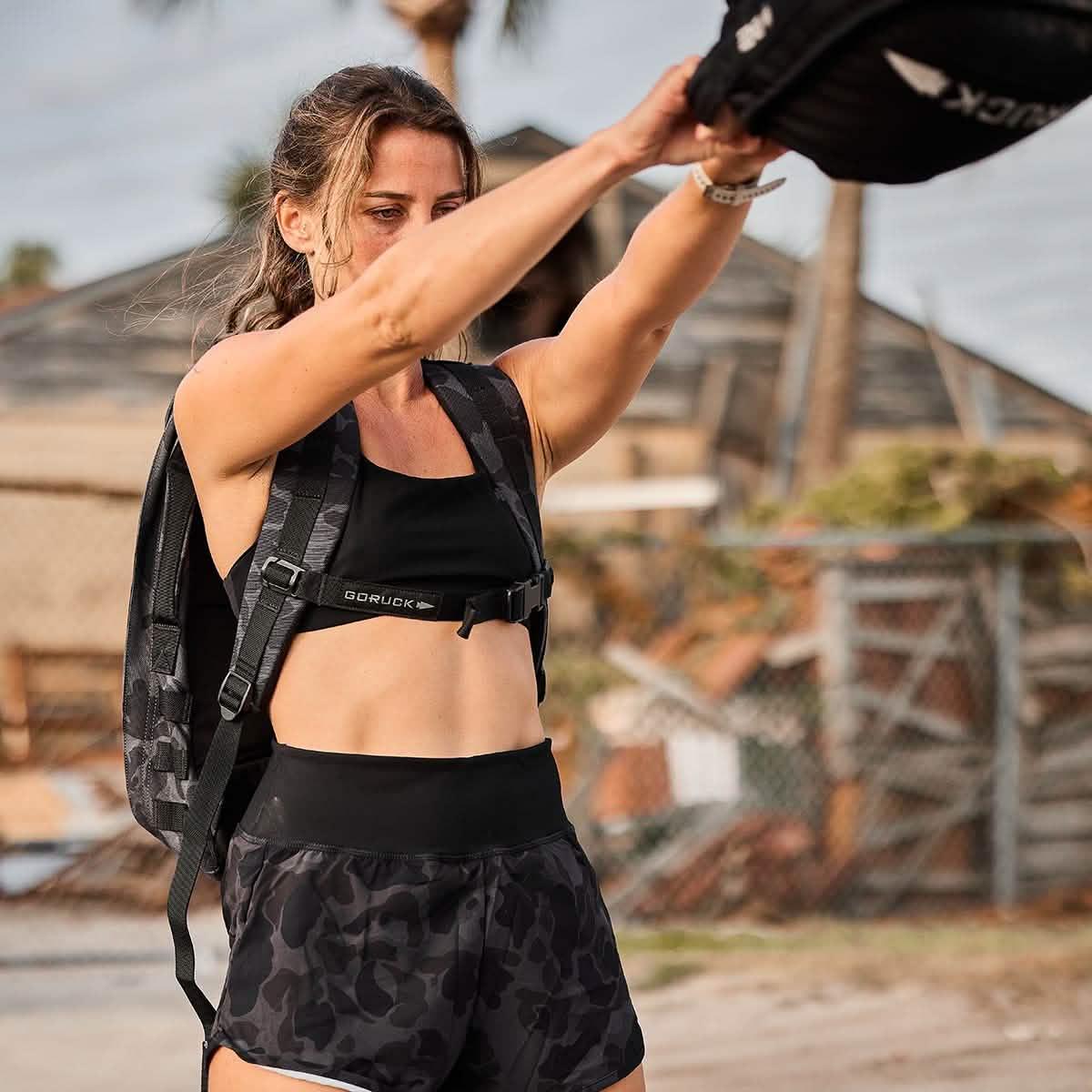 Women's Training Shorts Black Frogskin Camo / 2 option