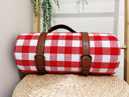 Picnic Blanket D-Red-Small Check option