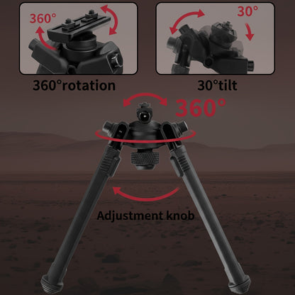M-LOK Bipod Lightweight Aluminum Alloy Foldable Adjustable Rifle Bipod for Hunting Shooting AR15 M4 Tactical Rifle Non-Slip Rubber Feet Quick Release Black Flat Dark Earth