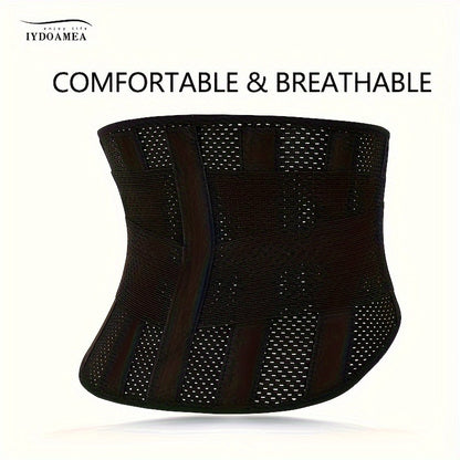 Breathable Back Brace Air Mesh with 4 Steel Plates & 2 Spring Stays – Anti-Skid Adjustable Lumbar Support Belt for Work, Men Women, S–XXL in 3 Colors