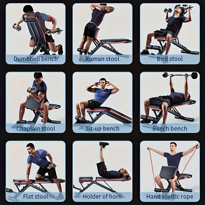 Adjustable Weight Bench – Foldable 14-in-1 Home Gym Dumbbell Bench, 1000 lbs Capacity, Roman Chair with Thick Cushion & Headrest