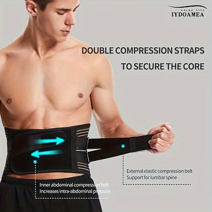 Lumbar Support Belt with 6 Stays & 16-Hole Mesh – Breathable Back Brace for Men Women, Anti-Skid Waist Support for Work, Sciatica & Lower Back Pain Relief