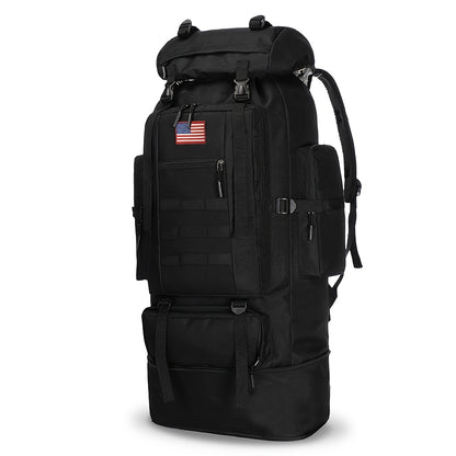Tactical Backpack 100L Large Capacity Hiking Backpack Multiple Compartments Heavy Duty Ergonomic Straps for Camping Travel Trekking Backpacking Outdoor Adventures Jungle Green Black Army Green Gray Desert