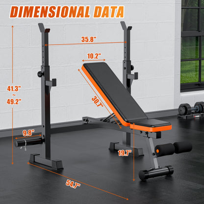 14-in-1 Adjustable Weight Bench Foldable – 770lb Capacity, Multi-Function Full Body Strength Training, Space-Saving Design – Home Gym Workout Bench