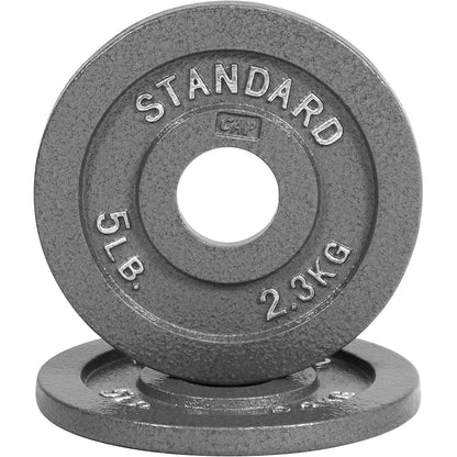 Cast Iron Weight Plates 2-Inch Standard Barbell Plates Solid Iron Gym Weights for Strength Training Weightlifting Bodybuilding Powerlifting Home Gym Multiple Sizes 2.5LB to 100LB