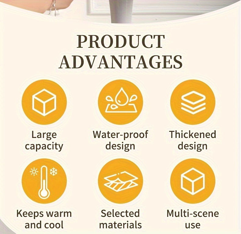 Insulated Lunch Bag Cooler Tote with Padded Shoulder Strap Leakproof Washable Polyester Meal Prep Bag for Work Picnic School Outdoor Activities Men Women