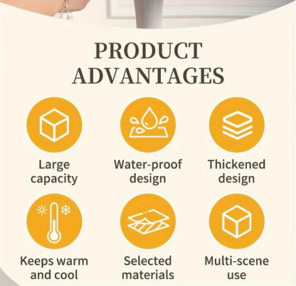 Insulated Lunch Bag Cooler Tote with Padded Shoulder Strap Leakproof Washable Polyester Meal Prep Bag for Work Picnic School Outdoor Activities Men Women
