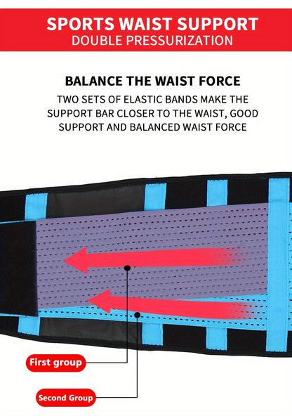 Weightlifting Belt for Men Women - Adjustable Gym Waist Support Belt with Hook-and-Loop Closure, Breathable Polyester Back Brace for Powerlifting, Deadlifts & Fitness Training, S/M/L