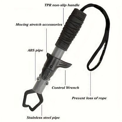 Fishing Pliers Fish Gripper Combo Set 2pcs Stainless Steel Hook Remover Line Cutter with TPR Non-Slip Handle Spring-Loaded Lock for Freshwater Saltwater Bass Trout Pike Catch and Release