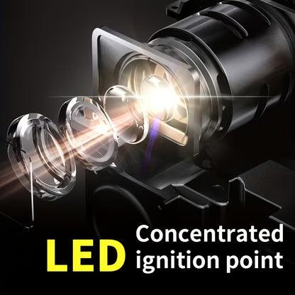 Ignition Flashlight with Fresnel Lens – 21700 Lithium 3500mAh Ultra Long Runtime, Aluminum Alloy Tactical Adjustable Beam, Outdoor Survival Torch for Camping, Fishing, Power Outage & Night Riding
