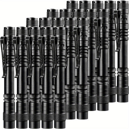 Pen Light Flashlights Bulk Pack with Clip - Mini Slim LED Pocket Torch for Camping, Outdoor, Home & Emergency Use, 5/10/20pcs (Batteries Not Included)