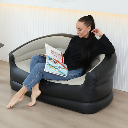 Inflatable Sofa Portable Air Cushion Bed – Lightweight Foldable Lazy Couch for Outdoor Camping, Hiking, Beach, Backyard & Indoor Home Use, Quick Inflate Lounger Chair, Single Person Air Sofa
