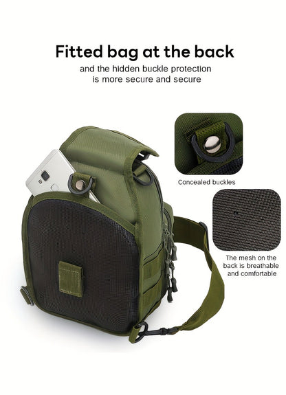 Tactical Sling Backpack Lightweight Military Shoulder Bag – Cycling, Sports, Travel & Daily Use, Zipper Closure, Available in Green, Black, Khaki, Desert, Grey & Jungle Camo