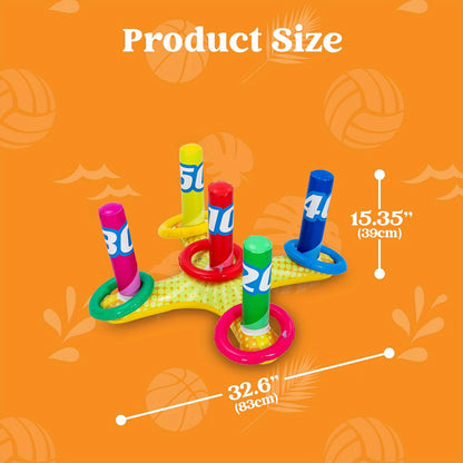 Inflatable Pool Toss Game Set – 2-in-1 Ring Toss & Cornhole Floating Swimming Pool Party Games for Kids & Adults