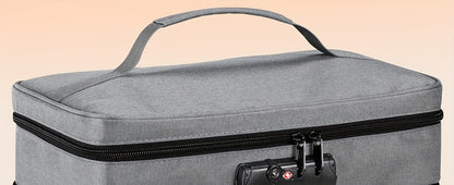 Lockable Medicine Organizer Bag with Combination Lock, Double-Layer Large Capacity Pill Bottle Storage Case for Prescription Bottles First Aid Supplies Home Travel, Portable Medication Carry Bag Red Grey Black