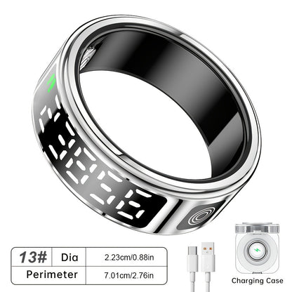 Stainless Steel Smart Ring | Fitness Monitor USB Charging Gift