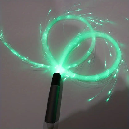 Rechargeable LED Fiber Optic Whip | 7-Color Glow Rave Dance Toy