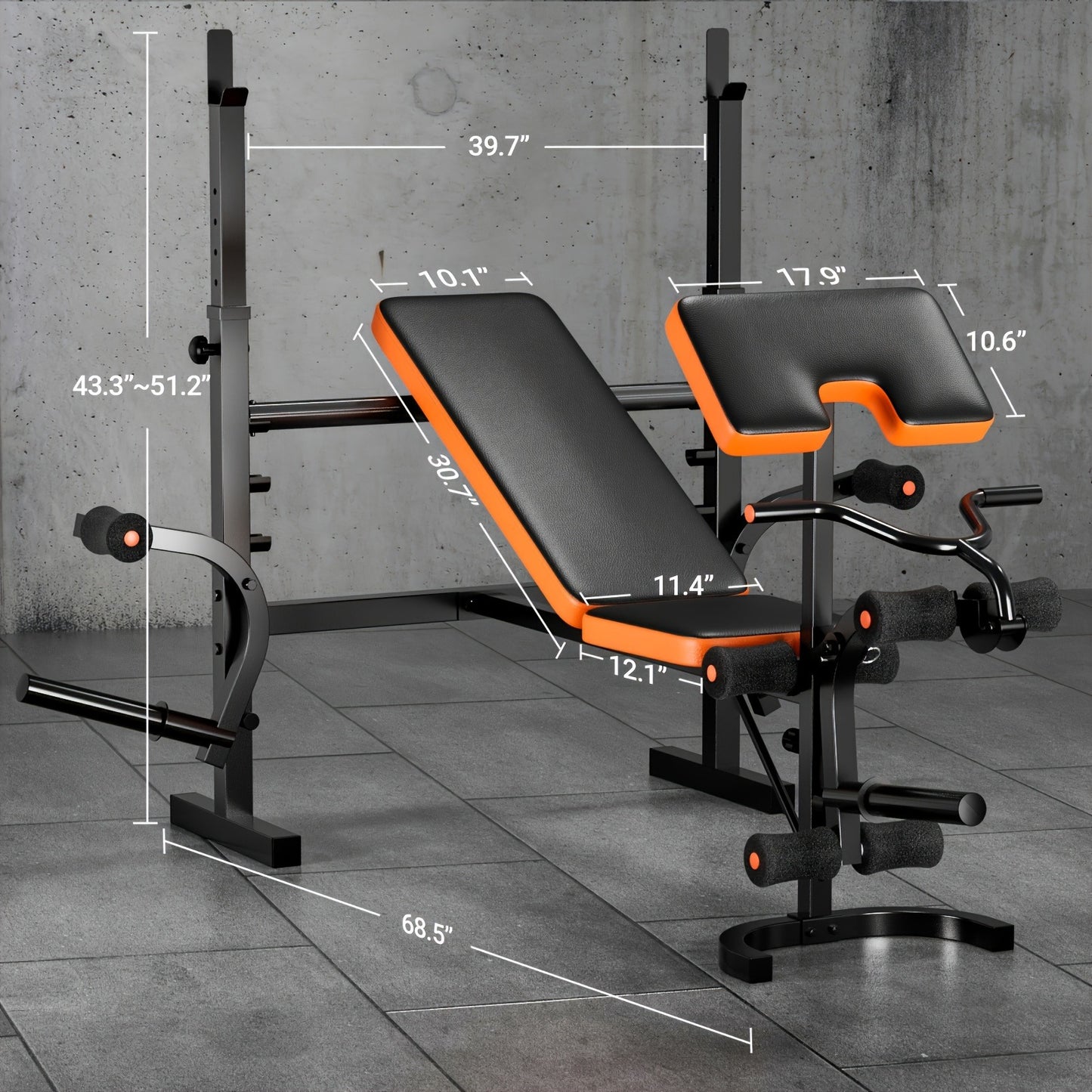 Adjustable Weight Bench 6-in-1 Foldable – Flat Incline Decline, Resistance Bands, Preacher Curl & Leg Developer, 770lb Capacity – Home Gym Strength Training Bench