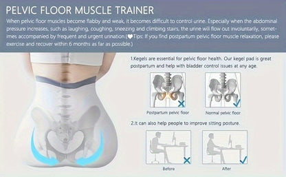 Pelvic Floor Trainer Electric Massage Cushion – 6 Vibration Modes, Wireless Rechargeable, Hip & Leg Muscle Training for Men Women, Home Gym Office Use